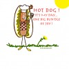 Hot dog mascot in bun with chef apron, hat and spatula cartoon