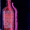 Wine bottle neon chalk art