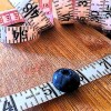 Measuring tape with blueberry